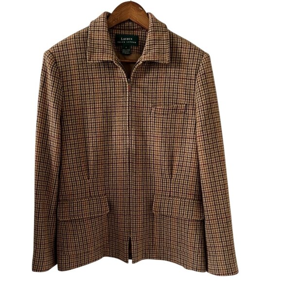 Lauren Ralph Lauren Jackets & Blazers - Lauren Ralph Lauren Wool Equestrian Houndstooth Blazer Size 12
